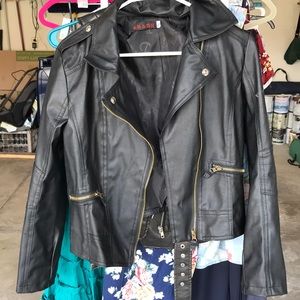 Black faux leather jacket